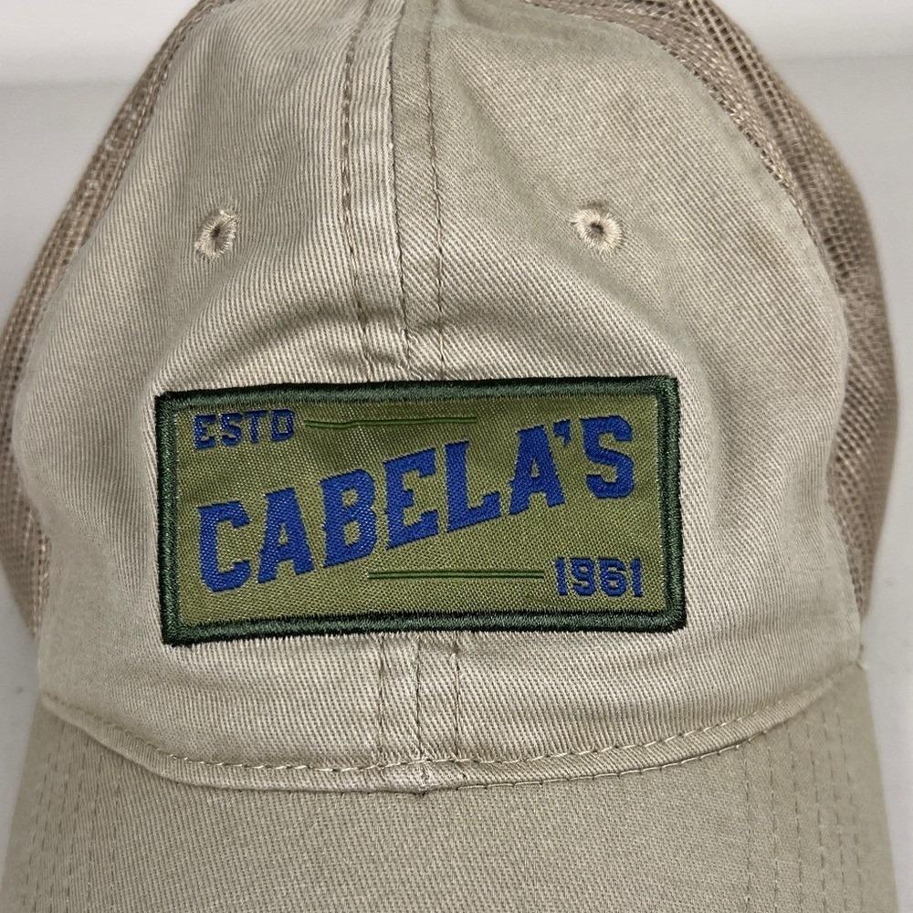 Cabela's ESTD 1961 Classic Tan Adjustable Mesh Cap EUC - Picture 10 of 10
